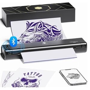 Tattoo Stencil Printer Upgraded, TP81 Bluetooth Tattoo Printer with 10pc